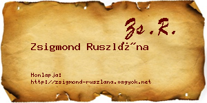 Zsigmond Ruszlána névjegykártya